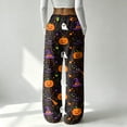 thumbnail image 6 of QWKLEAJ Halloween Pajama Pants Women Pumpkin Print Lounge Pants Drawstring Wide Leg Sleepwear Fall Holiday Loungewear Cozy Home Trousers Autumn Themed Bottoms Festive Nightwear, 6 of 6