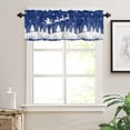 thumbnail image 7 of Navy Blue Christmas Kitchen Curtains and Valances Set, Xmas Reindeer Tree Winter Snowflake Rod Pocket Window Valance 18 Inch Window Curtain Panels for Living Room Bedroom Laundry, 27.5x36in, 3 Pieces, 7 of 7