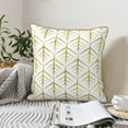 thumbnail image 6 of KLL White And Gold Geometry Decorative Throw Pillow Covers Velvet Soft for Couch Sofa Bedroom Living Room Outdoor - 18"x18", 6 of 8