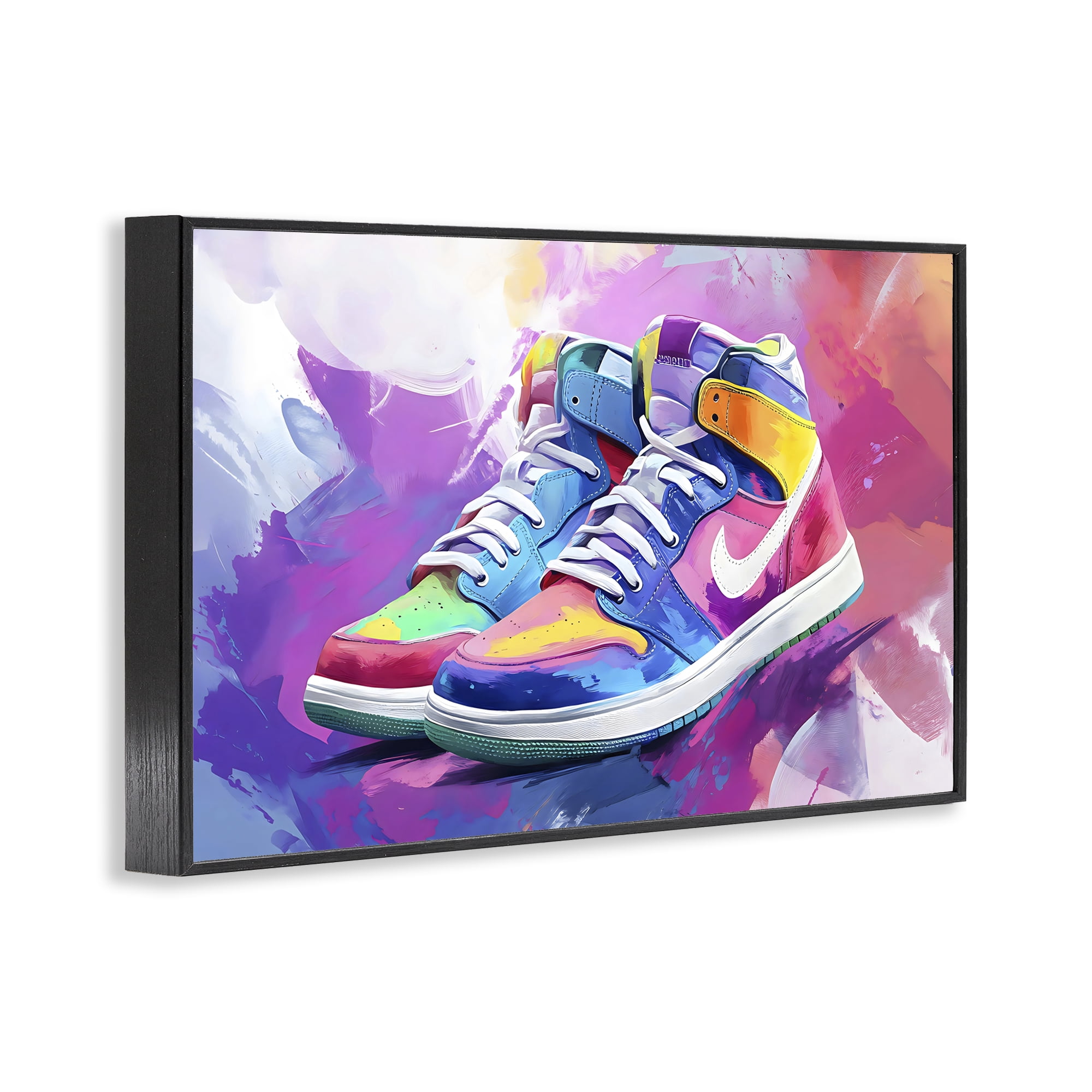 Stupell Industries Stylish Vintage Sneakers Black Framed Giclee Art, design by Creative Studio