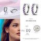 thumbnail image 4 of Pendientes de estrella de plata 925 auténtica estándar para mujer, circonita de color corazón, lujoso y exquisito regalo de joyería de boda de compromiso, 4 of 5