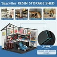 thumbnail image 5 of Bezseller 8*8 Outdoor Storage Tool Shed with Door and Floor, Plastic Outdoor Storage Shed with Steel Frame, Off-white, 5 of 10
