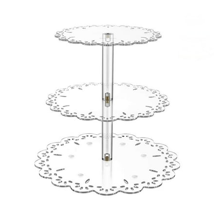 

Ksruee Cupcake Stand Candy Fruit Display Plate Decor | Dessert Stands Acrylic Cupcake Holder Home Decoration | Tiered Cake Stands Elegant Art Serving Tray for Wedding Party Birthday 3/4 Tier