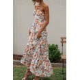 thumbnail image 6 of Women's Floral Halter Neck Tiered Maxi Dress with Slight Stretch and Partially Lined Bodice for Elegant Summer Wear, 6 of 15