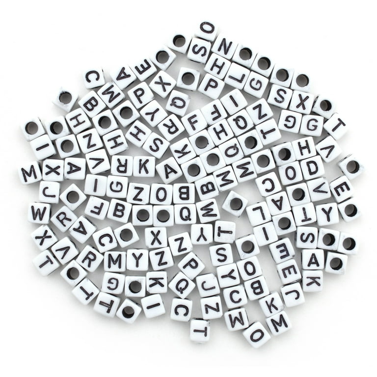 Alphabet Beads 6mm 160/Pkg-White With Black Letters, 160/Pkg - Fry's Food  Stores