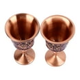 thumbnail image 3 of Copas de vino de metal vintage con relieve, decorativas, retro, para bar en casa, 2 unidades, oro rosa (fondo rojo), 3 of 14