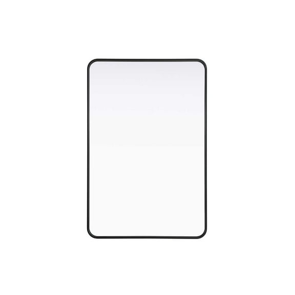 Elegant D?cor Contour Metal Rectangle Mirror 28x42 in Black