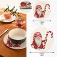 thumbnail image 3 of SKYSONIC Gnome Candy Cane Pot Holders Trivets, 2 Pcs Heat Resistant Trivets,Christmas Red Cotton Thread Weave Mats for Hot Pads Pans Pot Bowl Teapot for Kitchen Decor, 3 of 7