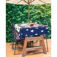 thumbnail image 3 of Outdoor Tablecloth with Umbrella Hole Rectangle 60x120inch, Red White Spillproof Fabric Outdoor Tablecloths, Blue 4th of July Picnic/Patio Zipper Table Covers, 3 of 6