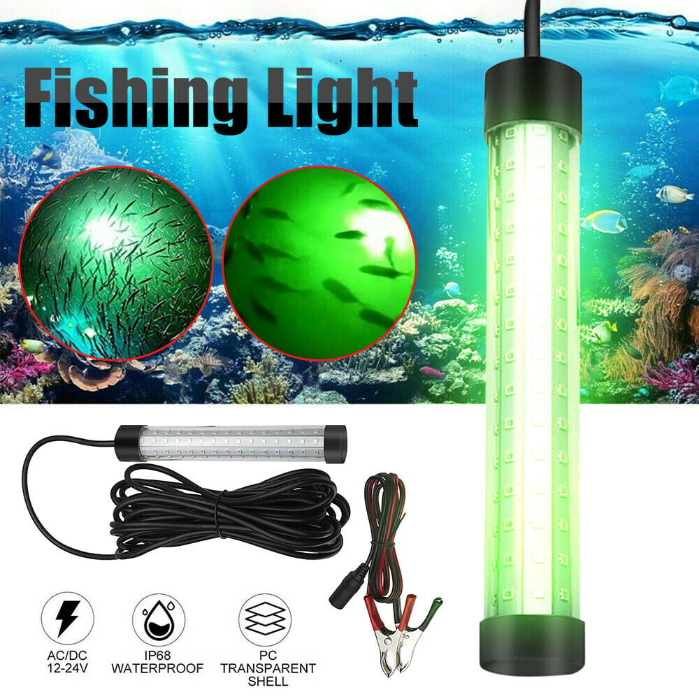 2 PCS Green 12V lure bait finder Night Fishing Submersible Underwater Boat Light