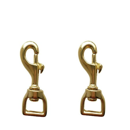 

2x Brass Single Ended Square Swivel Hook Clip for Scuba Diving