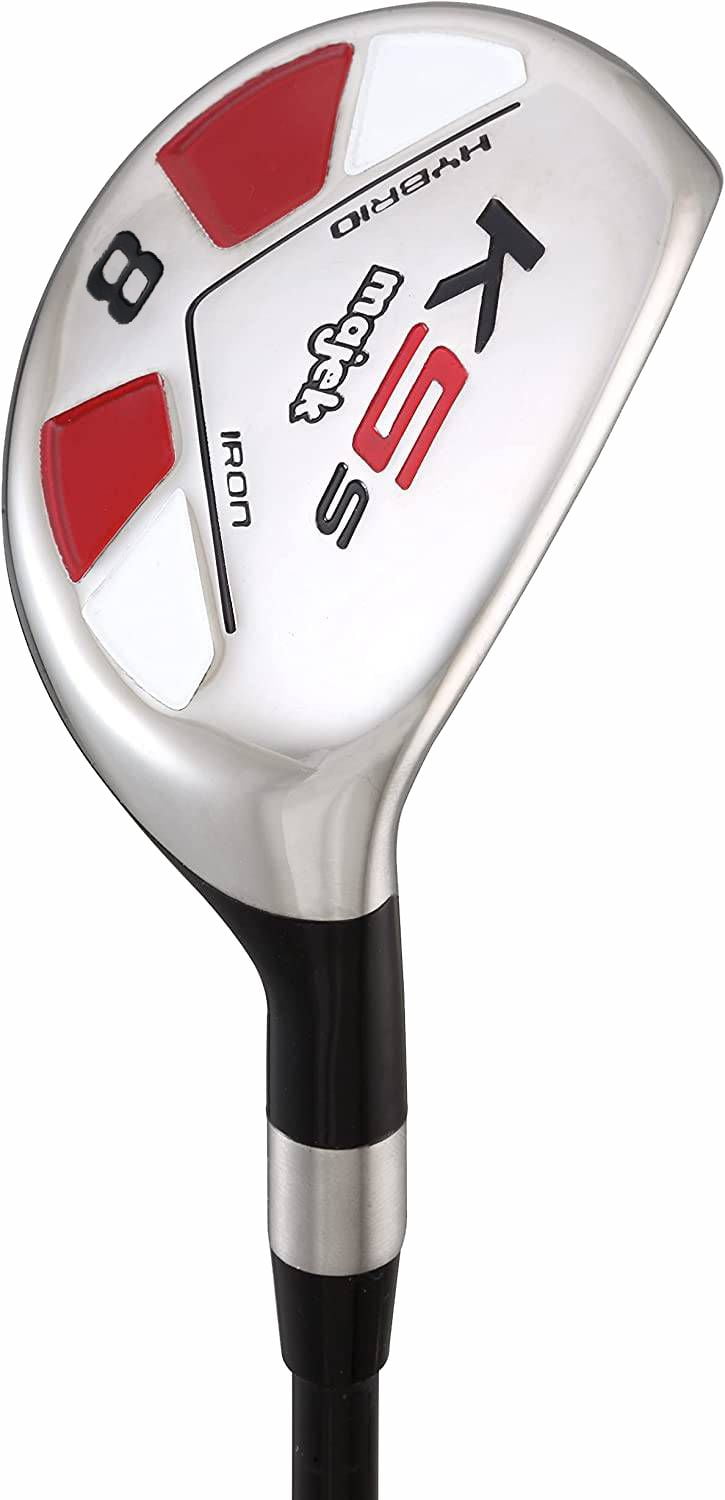 Majek Golf +1 inch Over Big & Tall Men's #8 Hybrid Regular Flex Right Handed Utility R Flex Club (Tall 6'0"+ / +1" Over) with Midsize Black Pro Velvet Grip