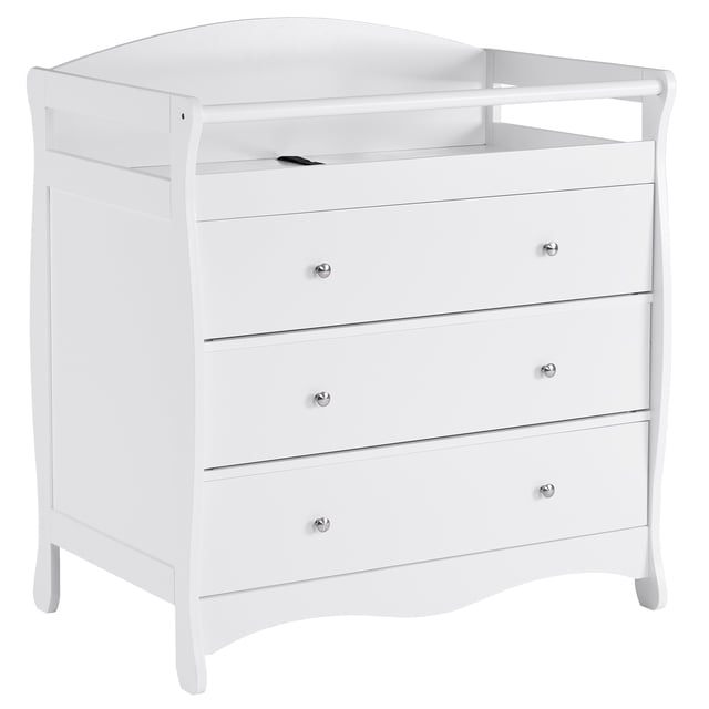 Ktaxon 3-Drawer Changing Table, Wood Infant Diaper Changing Station, Baby Dresser for Nursery, (White)