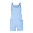 thumbnail image 6 of ATOGUTA Girls Jumpsuit Shorts Summer Sleeveless Loose Overalls Cute Rompers Shorts with Pockets Blue, Size 5T-14, 6 of 6