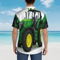 thumbnail image 4 of Honeii big farm tractor Print Men’s Hawaiian Shirt,Classic Button-Down Short Sleeve Shirt, for Beach, Vacation, and Outdoor Activities,Large, 4 of 7