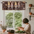 thumbnail image 6 of Farmhouse Coffee Time Rod Pocket Curtain Valance, Vintage Gnomes Desserts Brown Plaid Farmhouse Window Valance for Living Room, Bedroom, Kitchen 54"W x 18"L, 6 of 9
