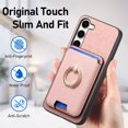 thumbnail image 6 of Classic Back Case for Samsung Galaxy S23, with Removable Magnetic Card Slots Support Car Magnetic Mount with Finger Ring Stand Business Thin Fit Phone Case for Galaxy S23, Pink, 6 of 11