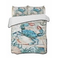 thumbnail image 2 of Teal Crab Coastal Twin Size Down Alternative Comforter, Lightweight Comforter Quilt Bedding Set with Pillow Shams Summer Beach Nautical Starfish Retro All Seasons Bed Comforter Duvet Insert 68"x86", 2 of 7