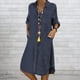 thumbnail image 4 of Vestido FLhrweasw de manga larga para mujer casual de moda con blusa de bolsillo midi, 4 of 6