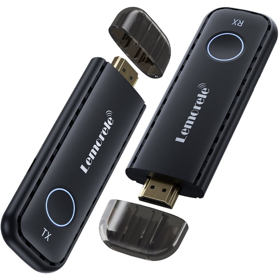 Lemorele Wireless HDMI Transmitter & Receiver Kit ,5G 1080P 60Hz Wireless HDMI Extender 164ft Range ,Plug & Play Converter for HD Streaming from Laptop/PC to TV/Projector/Monitor