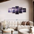 thumbnail image 2 of Elephant Stock Storm Wall Art - Horizontal Multi Panel Canvas - Living Room Wall Decor - Nature Multi Panel - Purple And Brown Decor - 74" x 34", 2 of 4