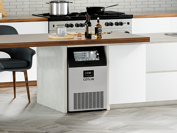 COTLIN Commercial Ice Maker Machine 150LBS/24H, 20’’ Under Counter Ice Machine with 33LBS Storage Bin/ Built-in Cleaning System, Freestanding Ice Maker for Restaurants/Bars, ETL Approved