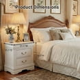 thumbnail image 6 of Traditional Solid Wood Nightstand with 2 Drawers in Black / Dark Cherry / White, 6 of 6