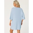 thumbnail image 5 of DARING DIVA Women's Plus Oversized Lounge Set T-Shirt and Biker Shorts Light Blue XL, 5 of 7