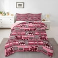 thumbnail image 2 of Erosebridal Pink Train Comforter Sets Full Size, Steam Engine Comforters & Duvets, Cartoon Vehicle Decor, Reversible, 2 of 7