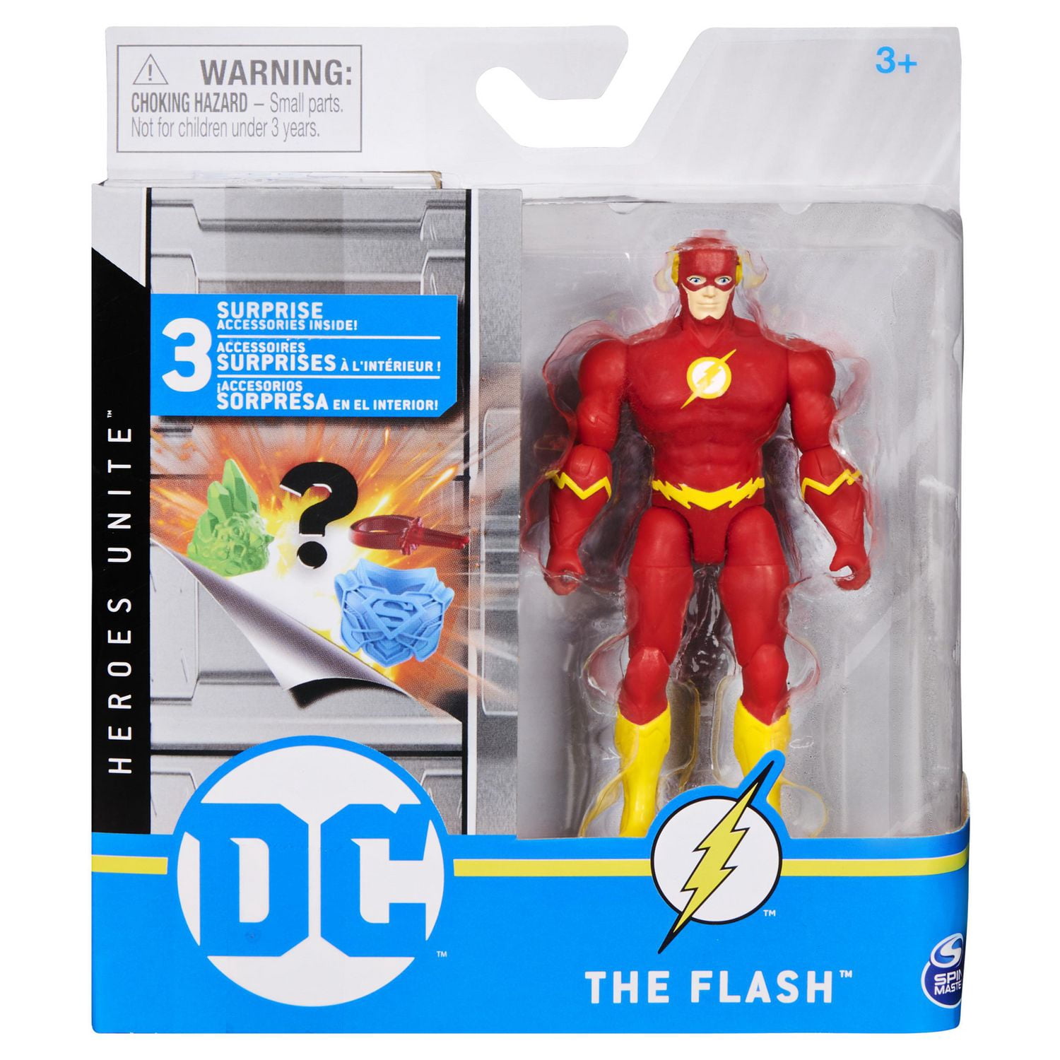 DC Comics 4-inch THE FLASH Action Figure with 3 Mystery Accessories, Adventure 3