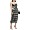thumbnail image 2 of Femmes Midi Bodycon Robe Paillettes Spaghetti Sangle Sans Manches Fronde Cocktail Robe d'Été Dos Nu Partie Club Robe, 2 of 7