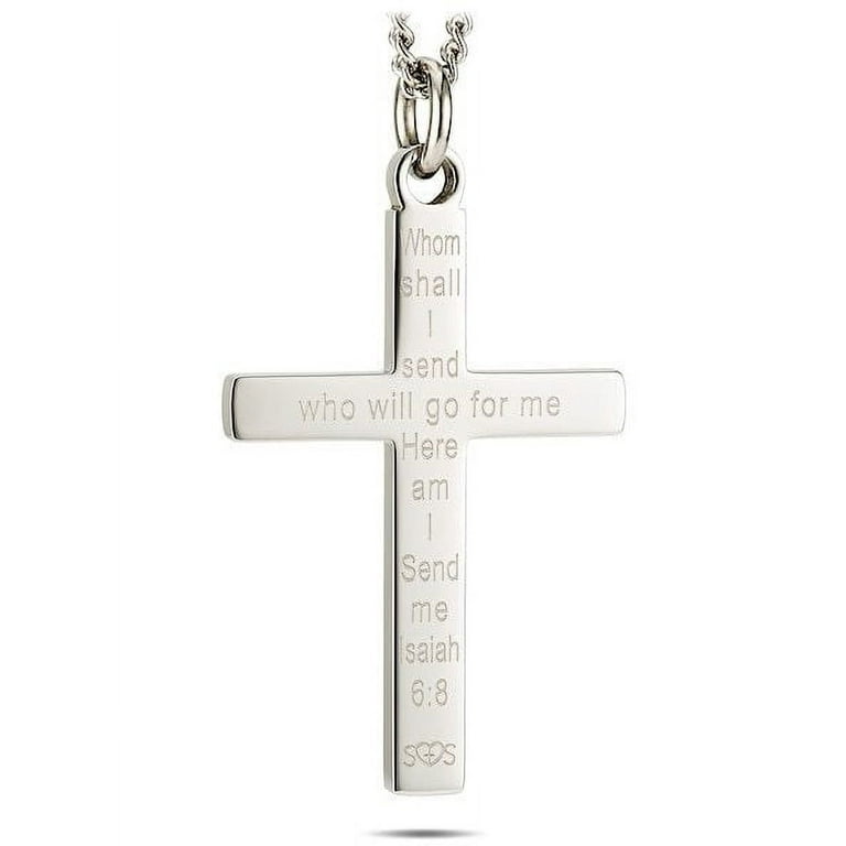 Thin red line cross necklace deals