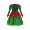 thumbnail image 4 of IVEYRTF Children Christmas Performance Sparkly Dress for Holiday Party School Play Festival Role Play Party Outfit with Hat and Socks for Girls Boys(Green,7-8 Years), 4 of 6