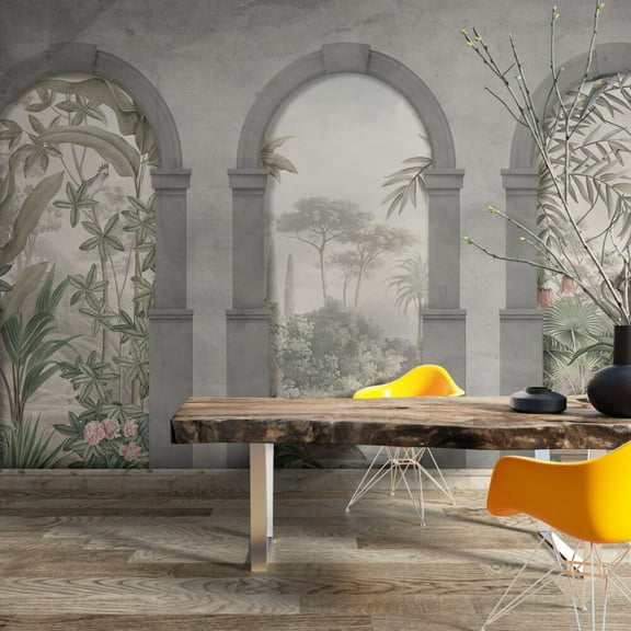 Muravie Tropical Wallpaper With Ancient Roma Door