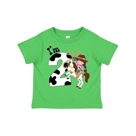 

Inktastic I m Two-cowgirl Riding Horse Birthday Gift Toddler Toddler Girl T-Shirt
