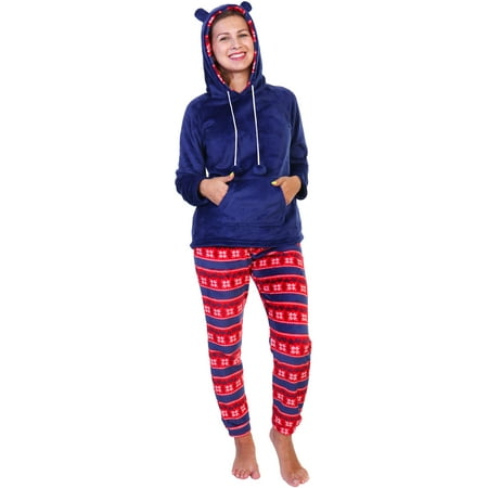 Angelina Premium Plush Hoodie Lounge/Pajama Set
