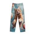 thumbnail image 6 of Daiia Floating Cat And Donuts Men's Sleep Pant with Pockets and Drawstring,Pajama Pants-X-Large, 6 of 9