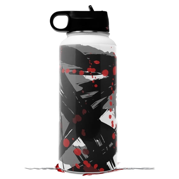 Skin Wrap Decal compatible with Hydro Flask Wide Mouth Bottle 32oz Abstract 02 Red (BOTTLE NOT INCLUDED)