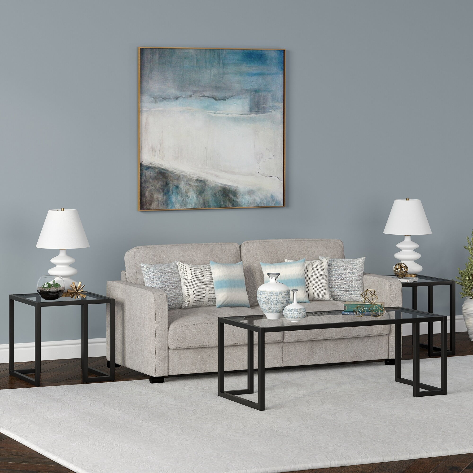 Evelyn&Zoe Oscar 20" Wide Square Side Table, Brass