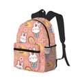 thumbnail image 2 of Haiem Rabbit So Cute Lightweight Backpack for School, Classic Basic Water Resistant Casual Daypack for Travel with Bottle Side Pockets, 2 of 8