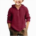 thumbnail image 1 of Splozh Chemise Boutonnée pour Enfants Décontractée Basique d'Été à Manches Longues Chandails pour Enfants Chemise Boutonnée pour Enfants Chemise Formelle pour Enfants, Rouge Brique, 4-5 Ans, 1 of 4
