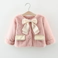 thumbnail image 2 of Chbgutlmr Toddler Baby Clothes Girls Winter Fleece Coats Kids Bow Tie Button up Cute Warm Thicken Jackets, 2 of 6