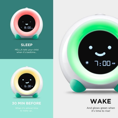 LittleHippo - MELLA All-in-One Alarm Clock with Sleep Trainer for Kids - TROPICAL TEAL