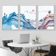 thumbnail image 2 of IDEA4WALL Framed Canvas Print Wall Art Set Pastel Watercolor Abstract Wave Forest Nature Wilderness Modern Art Decorative Landscape Rustic for Living Room, Bedroom, Office - 24"x36"x3 White, 2 of 5