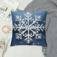 thumbnail image 2 of Heduofu Pillowcase Pillow Cover Protector Pillow Sham Winter Christmas Snowflakes New Year Blue Queen with Zipper for Long Throw Pillow White, 2 of 5