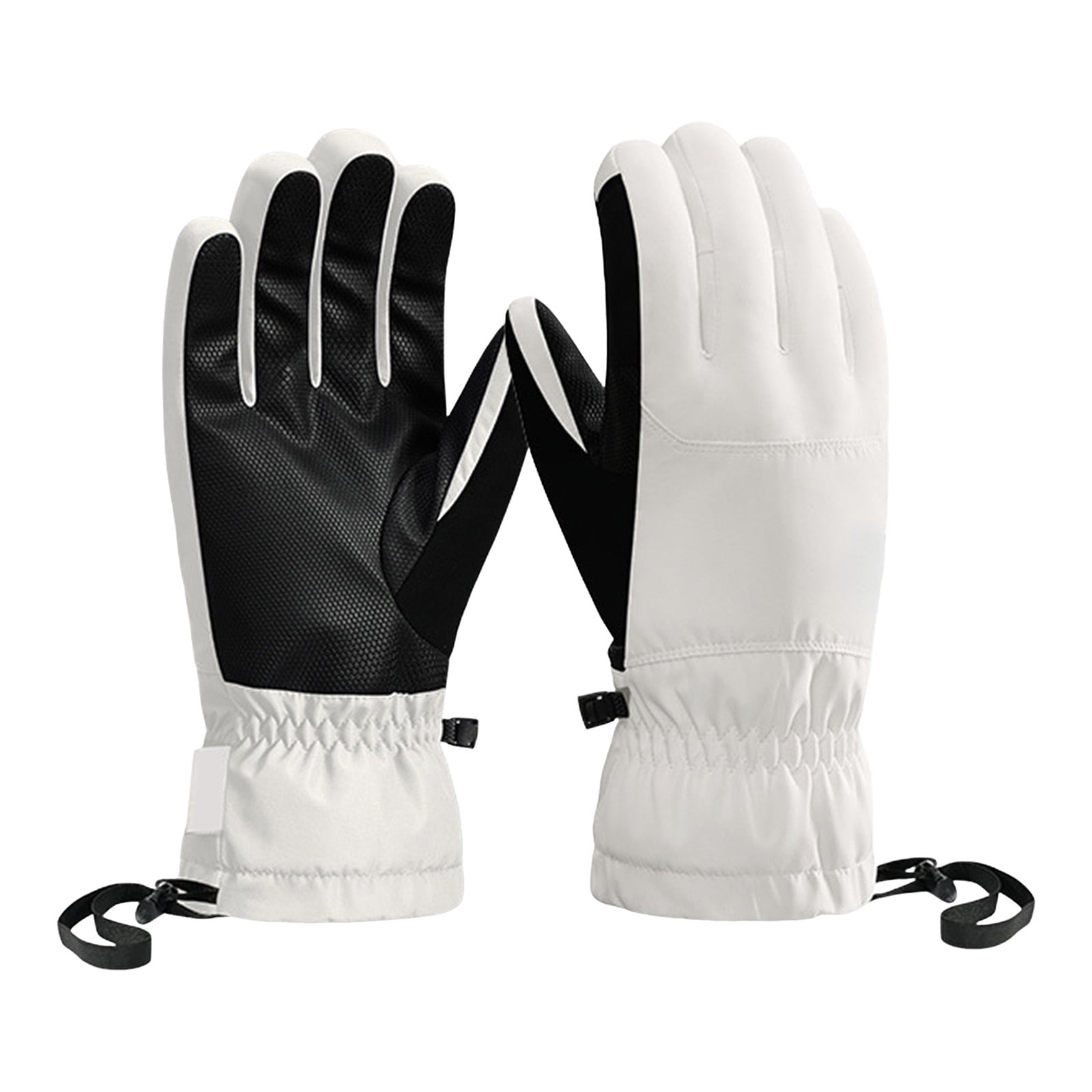 KHONTS Adult Ski Snow Gloves Touchscreen Snowboard Glove Winter Warm Glove for Cold Weather White S