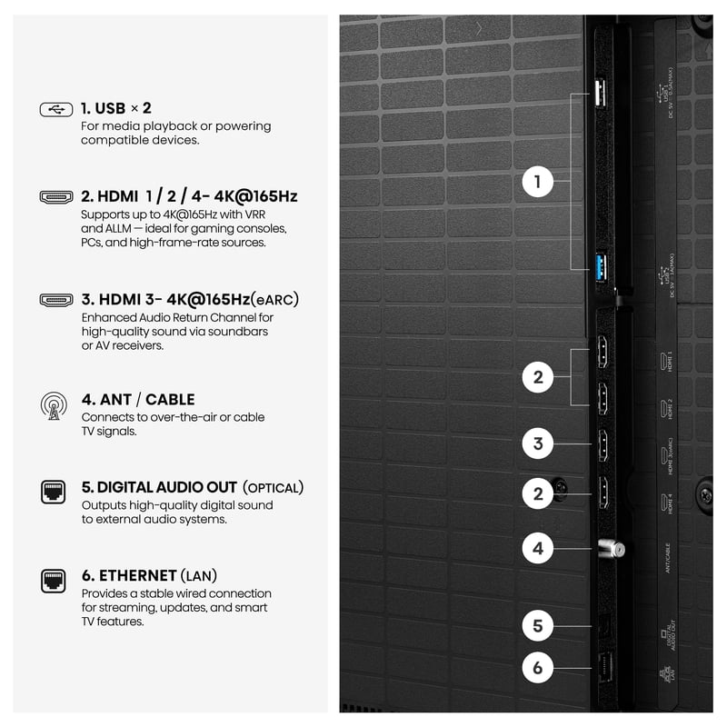Hisense 55" U7 Series MiniLED QLED UHD 4K HDR Smart Google TV (55U7SG, 2026 Model) - Hi-QLED MiniLED, Native 165Hz gallery view