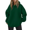 thumbnail image 3 of Womens Oversized Hoodies Fleece Hooded Sweatshirts Casual Comfy Tops Fall Fashion Outfits 2025 Cute Clothes with Pockets 01-Army Green L, 3 of 5