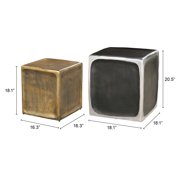 ZUO Brics Aluminum End Table Set in Multi-Color (Set of 2)