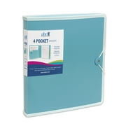 DocIt 4 Pocket Binder, Blue Multi Pocket Folder and 1-inch 3 Ring Binder